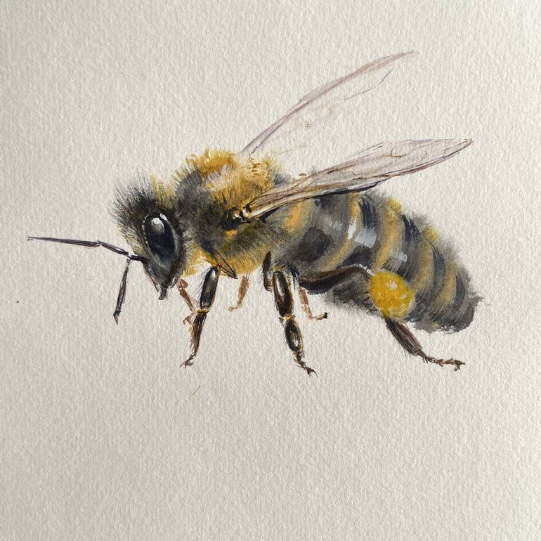 Honey Bee Painting by Myroslava Boikiv | Saatchi Art