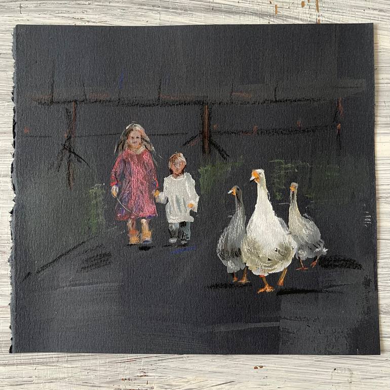 Original Classicism Children Painting by Myroslava Boikiv