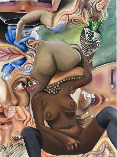 Original Abstract Erotic Paintings by Najai Johnson