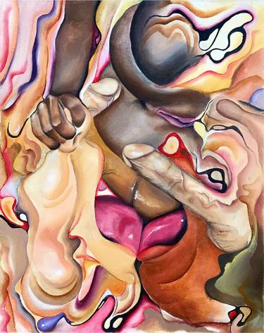 Print of Abstract Erotic Paintings by Najai Johnson