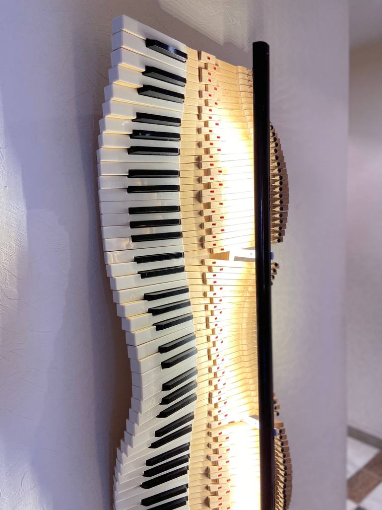 Piano Keys Lighting Wall Decor Made From An Old Piano Sculpture By Oleg 