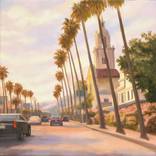 Palm Tree Road, oil on canvas, 24x24 by Paola Luther