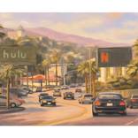 Billboard City, oil on canvas 24x36” by Paola Luther