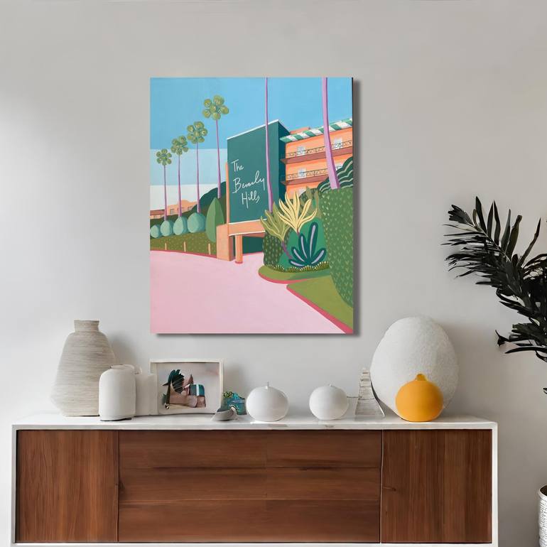 Beverly Hills Hotel Painting by Joanna Horsley | Saatchi Art