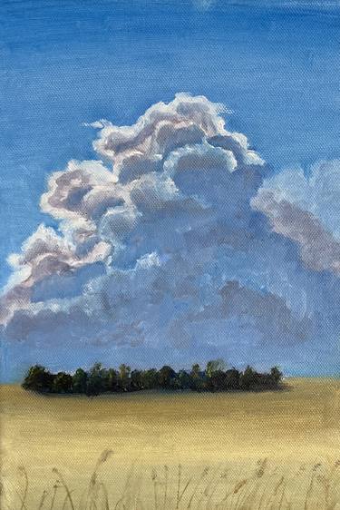 Cumulus clouds. Oil thumb