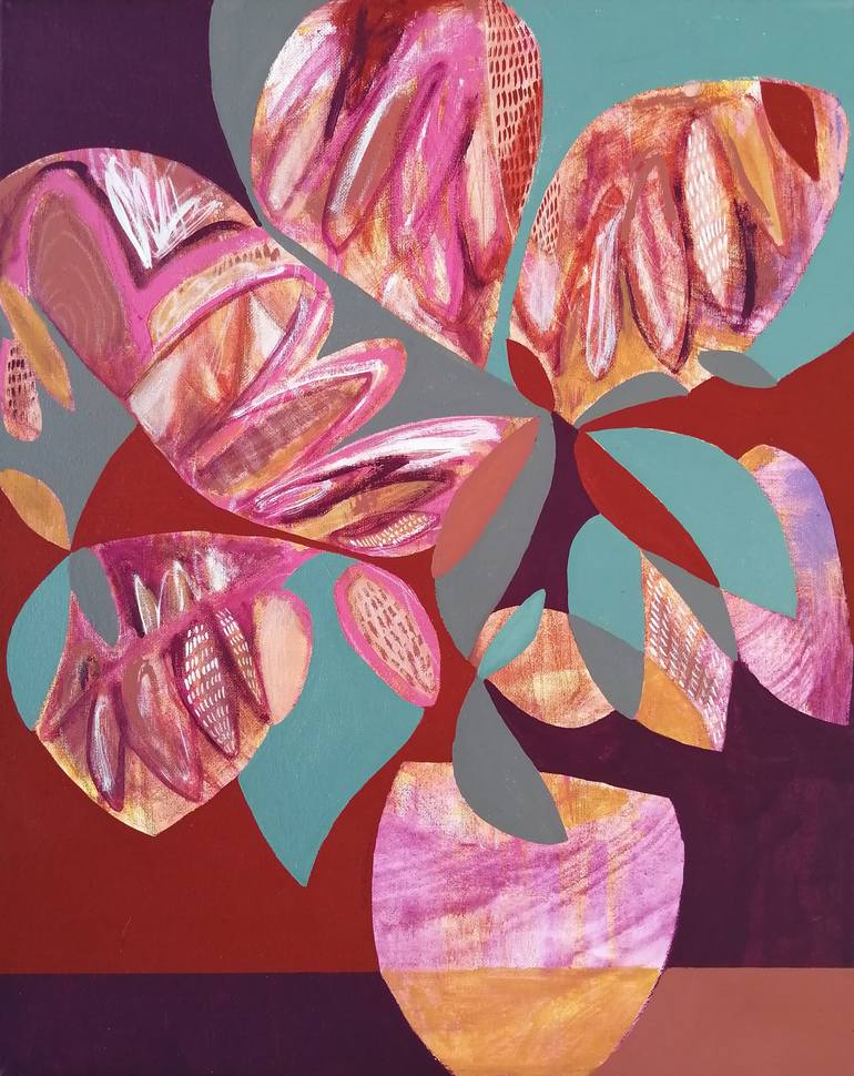 Original Abstract Floral Painting by Gabriela Avila