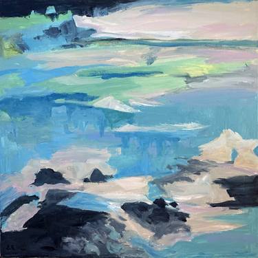 Original Abstract Expressionism Beach Paintings by Erika Beck