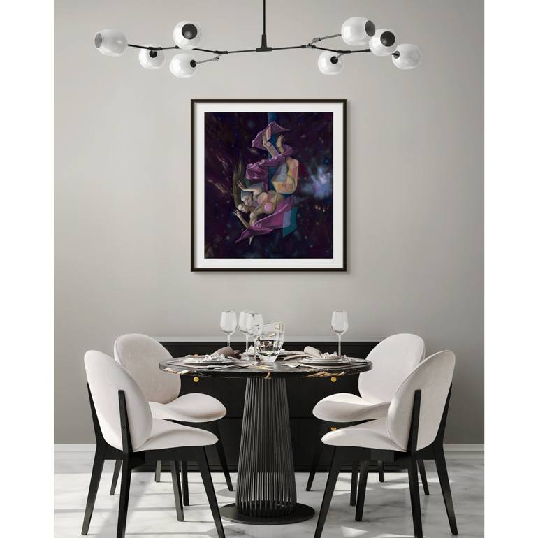 Original Surrealism Outer Space Printmaking by Cynthia Howard