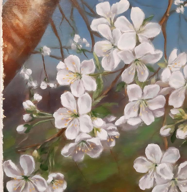 Original Fine Art Floral Painting by Zsuzsi Gyimesi