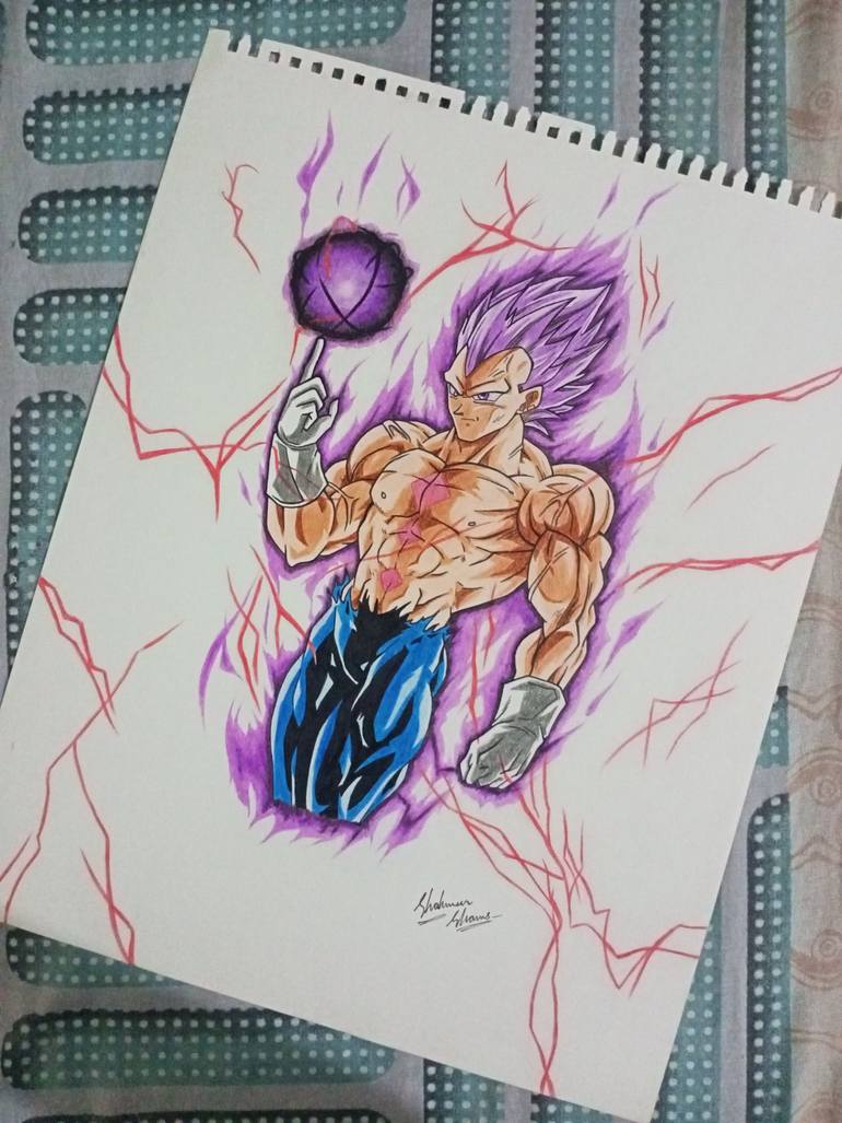 How to draw vegeta ultra ego