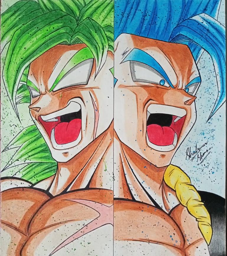 gogeta (dragon ball and 3 more) drawn by mocky_art