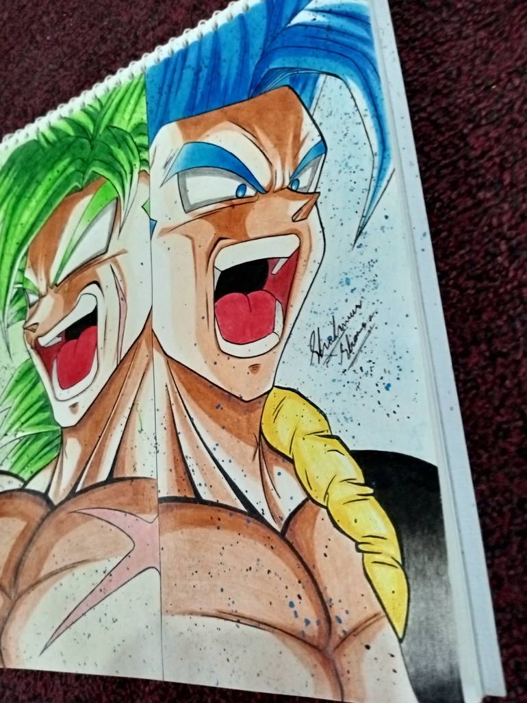 Gogeta vs broly artwork Drawing by Shahmeer sasson arts, gogeta