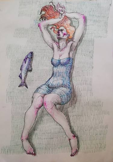 Print of Surrealism Women Drawings by Mahmoud Hafez Eissa