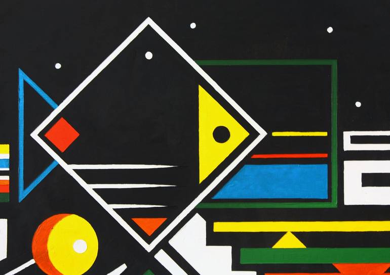 Original Abstract Geometric Painting by Hekuran Sokoli