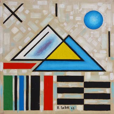 Original Abstract Geometric Paintings by Hekuran Sokoli