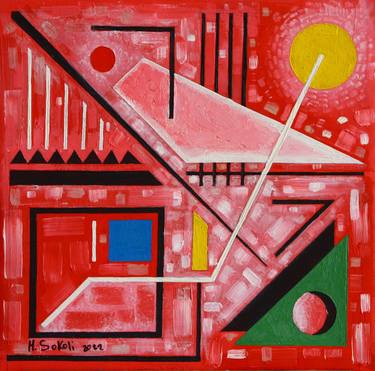 Original Abstract Geometric Paintings by Hekuran Sokoli