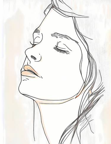 A woman's face, line art thumb