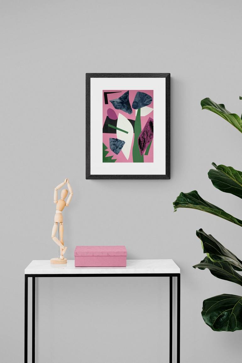 Original Abstract Floral Collage by Mika Vilna