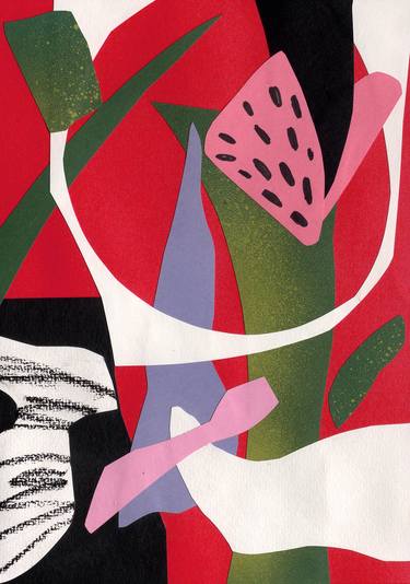 Print of Abstract Floral Collage by Mika Vilna