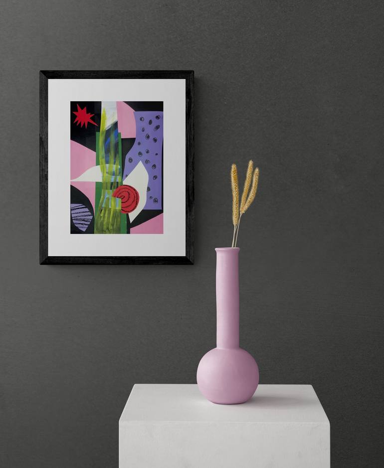 Original Abstract Floral Collage by Mika Vilna