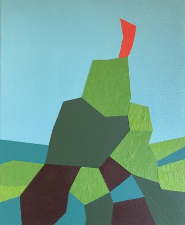 Up to the skies — 45.5x38cm. Semi-abstract mountain. thumb