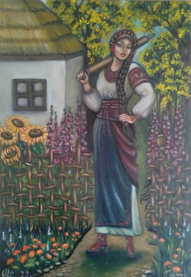 Original Figurative Culture Paintings by Olena Lisova