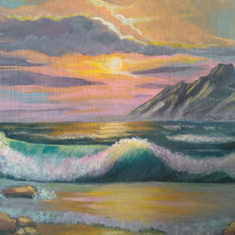 Original Impressionism Seascape Drawing by Olena Lisova