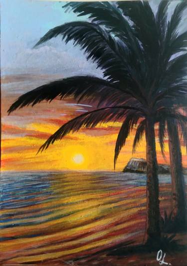 Original Impressionism Seascape Drawings by Olena Lisova