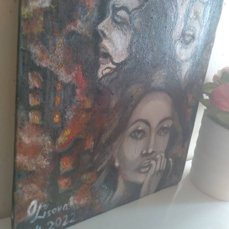 Original Expressionism Mortality Painting by Olena Lisova