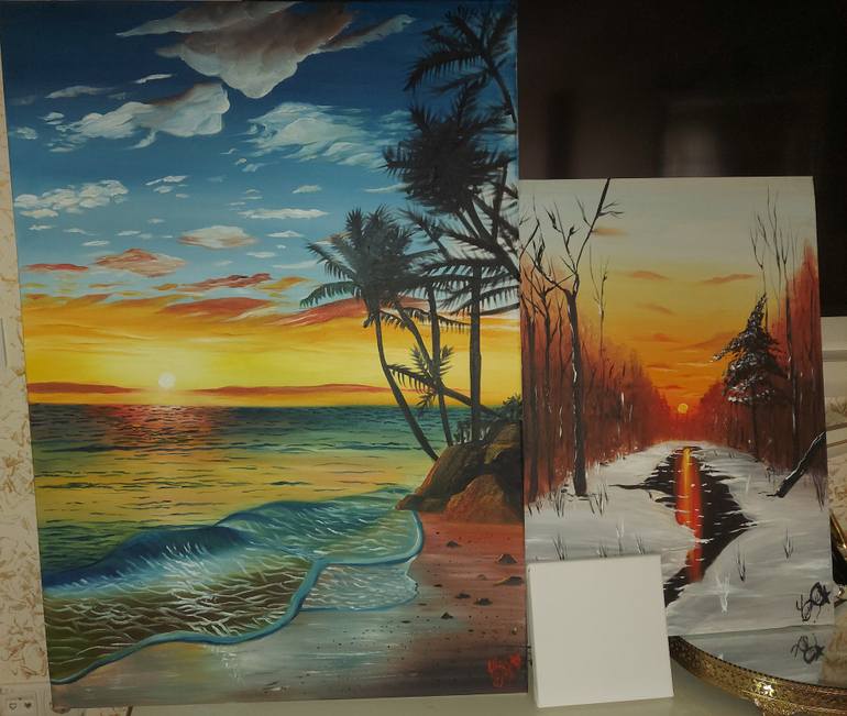 Original Realism Beach Painting by Azura Art