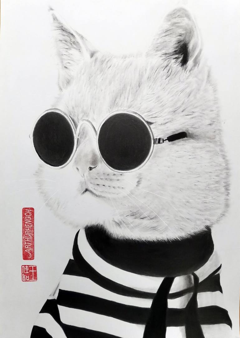 Sunglasses Cat - Print