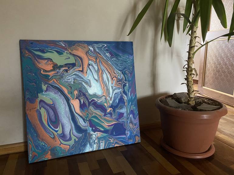 Original Fluid Art Abstract Painting by Maria Gyonjyan