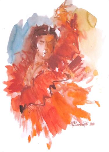 Saatchi Art Artist Neşe Gümüşcüoğlu; Paintings, “Flamenco Dancer” #art
