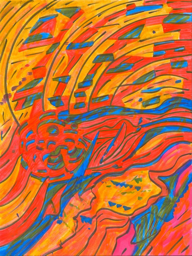 Original Abstract Painting by Marcel Roche | Abstract Art on Paper | I Know the Way #06 Transition Collection