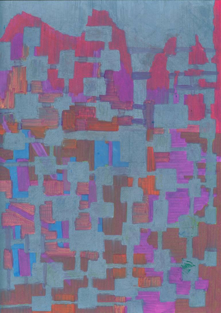 Original Abstract Painting by Marcel Roche | Abstract Art on Paper | Select the Way By The Narrow Gate #25 Transition Collection