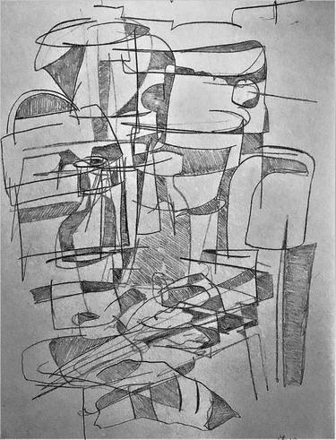 Original Cubism Abstract Drawings by Sean Bw Parker
