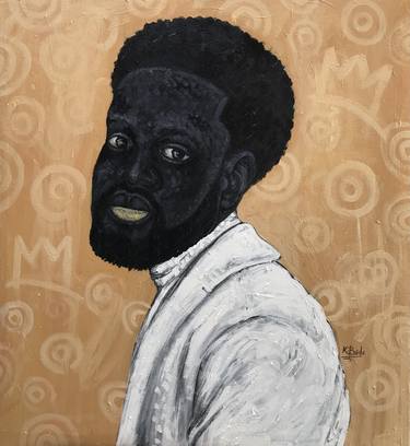 Original Figurative Portrait Paintings by KWABENA BUDU