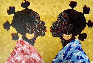 Original Figurative Love Paintings by KWABENA BUDU