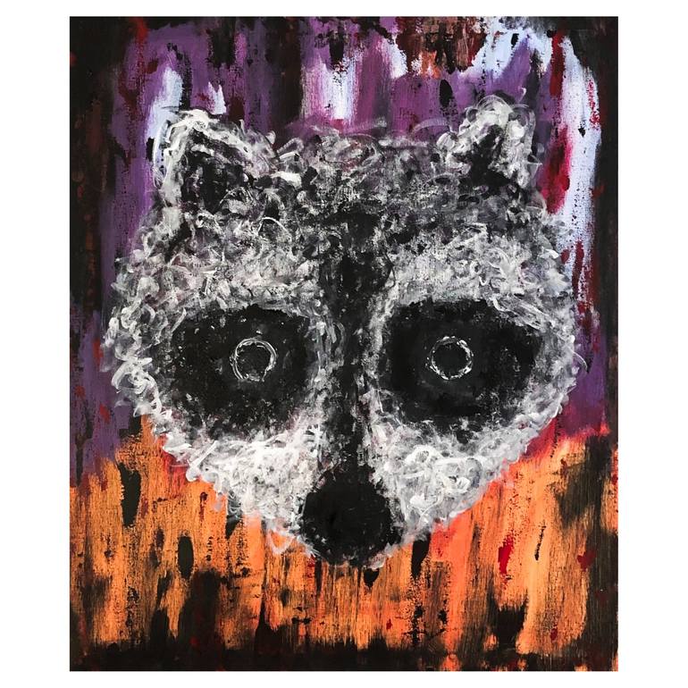 Raccoon Painting by Din Mamur | Saatchi Art