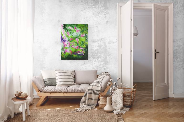 Original Abstract Floral Painting by Ellen Meriny