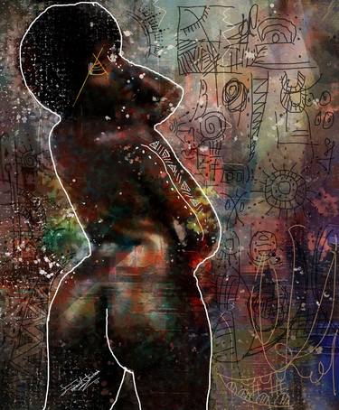 Print of Abstract Expressionism Nude Digital by Akintunde Emmanuel Olalekan