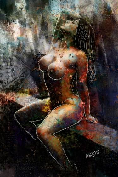 Original Abstract Expressionism Nude Digital by Akintunde Emmanuel Olalekan