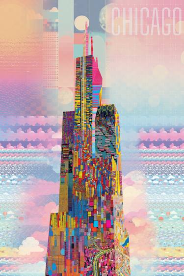 Original Abstract Cities Collage by Keegan Shiner
