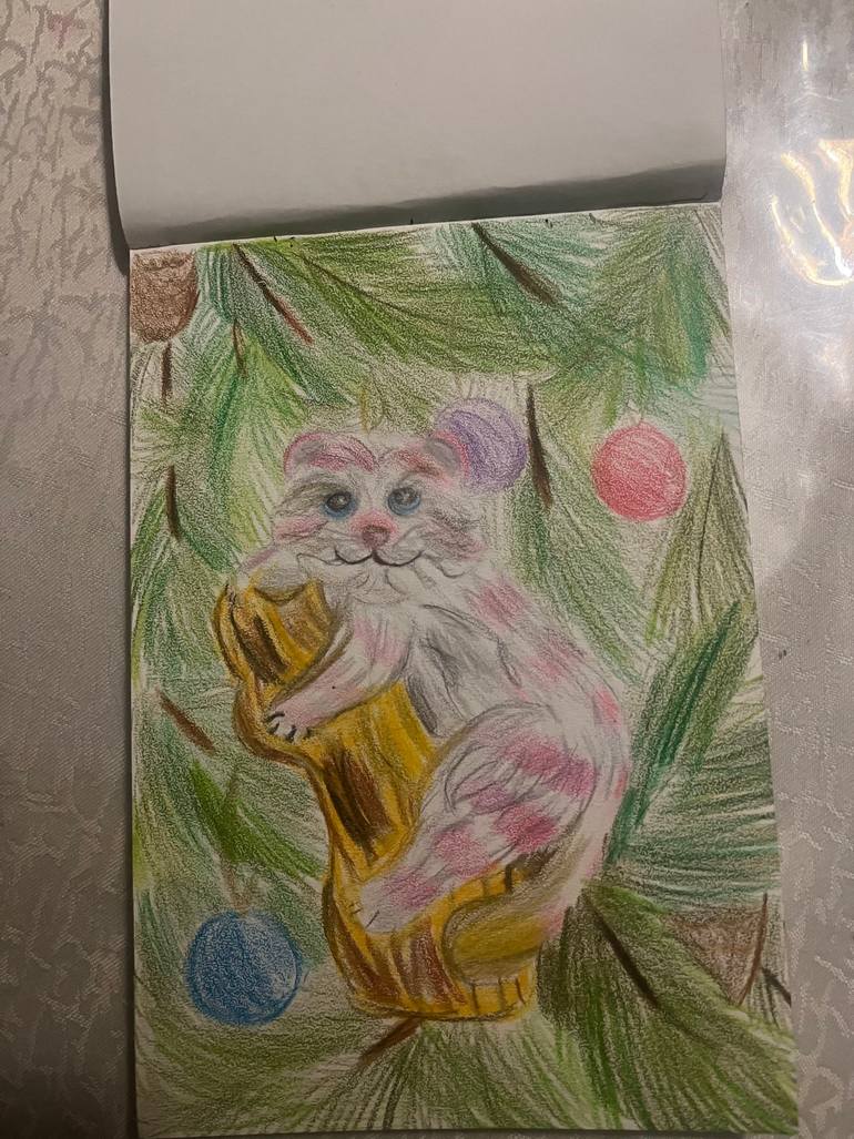 Clever cat Drawing by Kamilla Shulman Saatchi Art