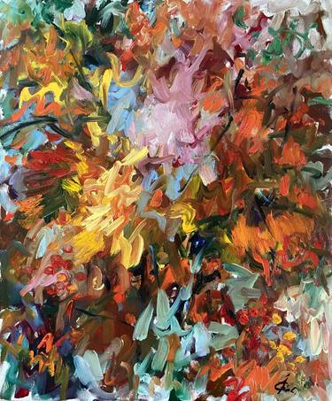 Original Abstract Floral Paintings by Junija Galejeva