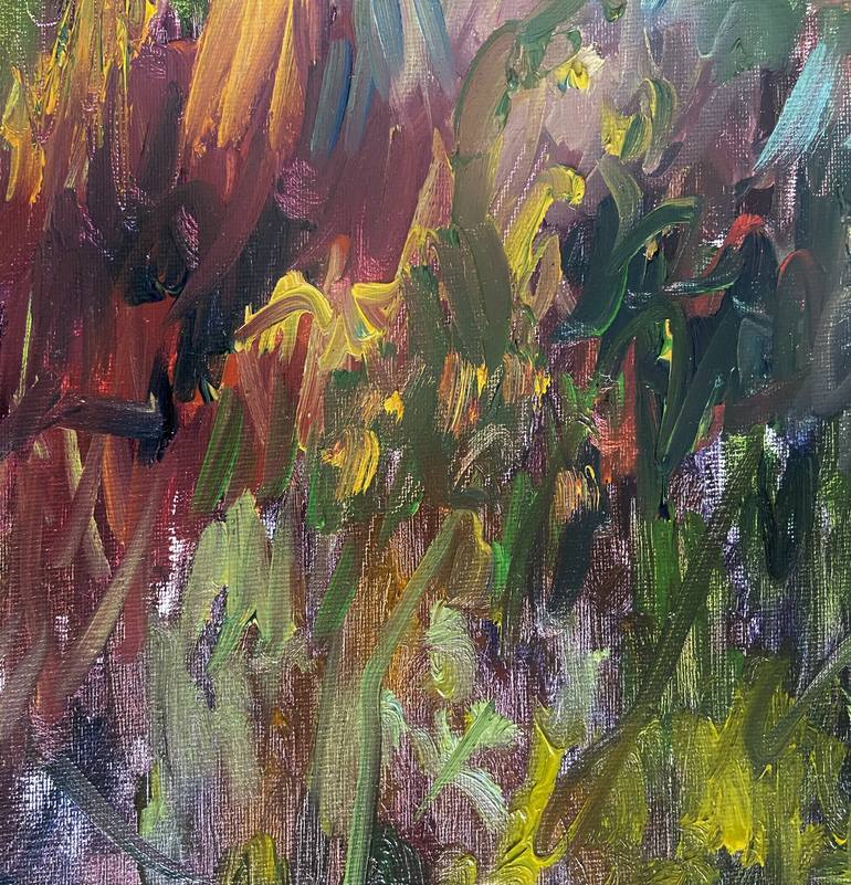 Original Abstract Floral Painting by Junija  Galejeva