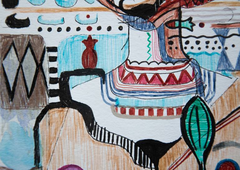 Original Abstract People Drawing by Aleksandra KożUch