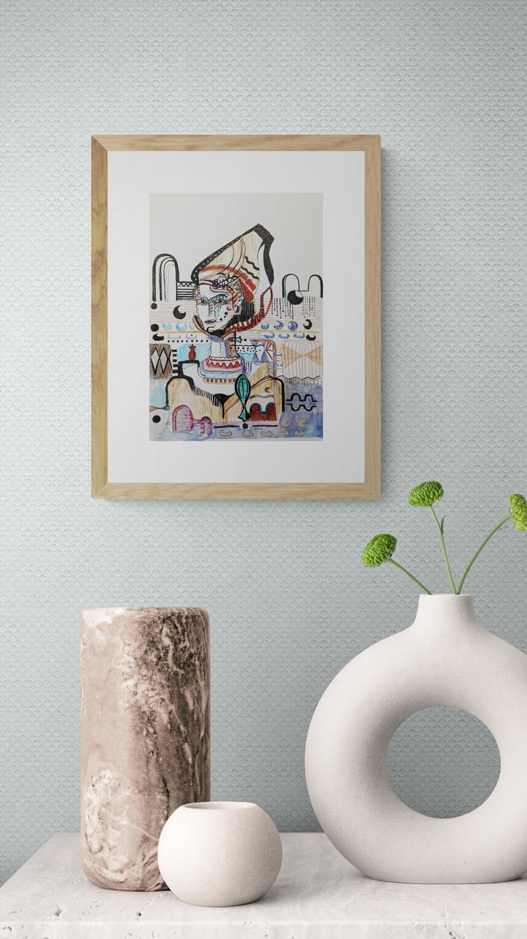 Original Abstract People Drawing by Aleksandra KożUch