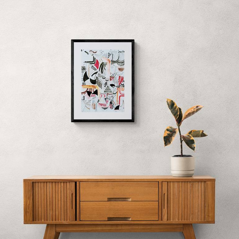 Original Art Deco Geometric Painting by Aleksandra KożUch