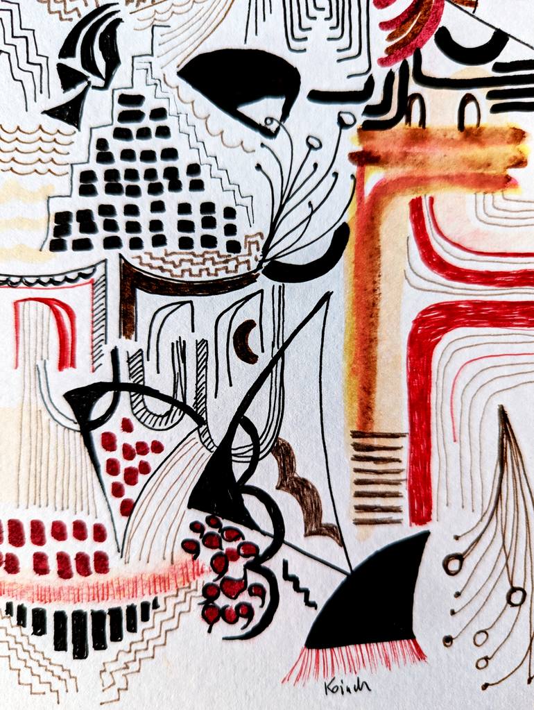 Original Art Deco Geometric Painting by Aleksandra KożUch